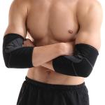 Hykes Breathable and Comfortable Elbow Support Compression Sleeve Brace Set Light Grey - M