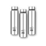 Pigeon Inox Hydra Plus 700 ml Bottle (Pack of 3, Silver, Steel)