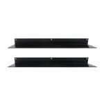 Retailmonk DIY Floating Metal Shelf with modern rustic design industrial wall mounted shelving for displaying photos and decorations for Bedroom, Living Room, Bathroom, Kitchen, Office use - (2 Pcs) Black (61x16x4 Cm)
