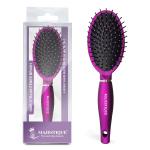 Majestique Hair Straightener Brush By Premium Purple Series - Detangler Brush Cruelty-Free and Eco-Friendly Sleek and Shine Finisher Hairbrush - Purple