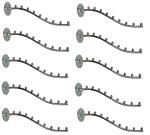 Q1 Beads 9 pin Wall drope Hanger for Cloth & Multipurpose Metal Pack of 10 Clothes Hanger Heavy Duty Drying Rack Wall Mount