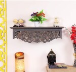 RAJ DECORS HOUSE IN Handcrafted Wall Shelf Distressed Grey Finish Versatile Décor for Living Room Study Bathroom or Kitchen -j1