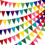 Festiko Multicolor Pennant Flags Bunting Banner, Triangle Flag Garland for Holi Party (12 Flags), Holi Decorations, Holi Party Décor
