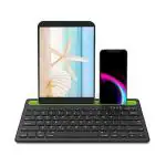 TECPHILE Rechargeable Black Wireless Multidevice Keyboard - 31 x 17 x 2.5 cm