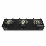 Lifelong LLGS930 Manual Ignition, High Efficiency 3 Burner Gas Stove with Toughened Glass Top, ISI Certified, For LPG Use (1 Year Warranty, Doorstep Service, Black)