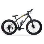 Sheldon Hulk 26T Fat Tyre MTB Cycle | 21 Speed Shimano Gears with Front Suspension ad Dual Disc Brakes | Black | Ideal Age 12+ Years for Men and Women
