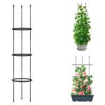 Hasthip Black Plastic 110X22Cm Garden Plant Support Cages Stakes