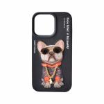VE GADGETS Nimmy 3D Embroidery Leather Black Swag Dog Back Case Compatible with iPhone 15 pro