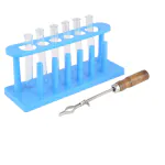 GoLab Laboratory High Quality Borosilicate 3.3 Glass Test tubes 15X125MM (6 pcs) with Plastic Test Tube Stand and Test Tube Holder with test tube cleaning brush Combo of 9 Products