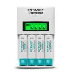 Envie White ECR11 Plus AA 2800 4Pl Speedster Rechargeable Batteries Charger For AA and AAA With 4X2800Mah Batteries With LCD Display