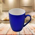 Kookee Ceramic Coffee or Tea Mug with handle Royal Blue Matt Print