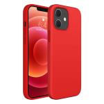 LIRAMARK Liquid Silicone Soft Back Cover Case for Apple iPhone 12 Mini (5.4 inch) (Red)