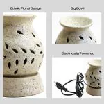 Farkraft White Ceramic Electric Aroma Diffuser With Lemongrass Aroma Oil
