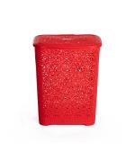 Chairman Red Plastic Laundry Basket with Lid