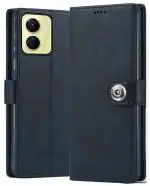 Fastship Vivo V2225 / Y56 5G Flip Cover |Inside Pockets Wallet Stylish Button Magnetic Closure Book Cover Leather Flip Case for Vivo Y56 5G - Blue