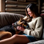 Love Creation 12x18 Size poster print for creative wall art- winter-warmth-a-nurturing-woman-and-her-best-friend-9385(Non Sticker)