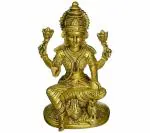 Idol Collections Gold Brass Goddess Lakshmi With Owl Statue, Multicolor Metal Musician Ladydecorative Showpiece Table Decor Home Lady Gift Item, 3 Inch