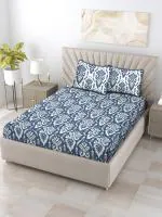 RATAN CART Pure Cotton Floral Printed Double Bed Bedsheet