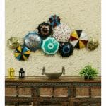 DecoCraft Iron Handpainted Modern Umbrella wall Panel wall decor Home Decor (55x4.5x27) Inch