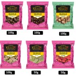 BLK Foods 6-in-1 Hot Spices combo 500g | 100g each of Badi Elaichi / Clove / Jaifal (Nutmeg) / Dry Ginger & 50g each of Javitri / Tej Patta