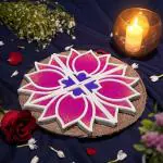 SPECIALYOU.IN Lotus rangoli stencils,Wooden rangoli stencils, Diwali decoration items for home decor,Rangoli stencils in big size, Rangoli making tools kit,Rangoli mat for door entrance- 4 pcs
