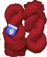 Simi Enterprise Red Wool 3 Ply Wool, Hank Hand Knitting Wool, Art Craft Soft Fingering Crochet Hook Yarn, Needle Knitting Yarn Thread Dyed, 500 G