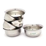 coconut Dishwasher Safe Silver Stainless Steel Mixing and Serving Bowl - 800 ml (pack of 6)