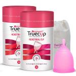 Senziwash Truecup Reusable Menstrual Cup for Women-Medium Size (Pack of 2)-Up to 10 Hours Protection | No Rashes, Leakage or Odour | Hygienic Comfortable Period cup | FDA Approved