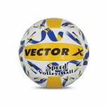 Vector X Speed PVC Hand Stitched 18 Panel Volleyball (Yellow-Blue) Size - 4