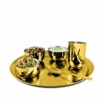 Shri & Sam Majestic Gold Stainless Steel Thali Set 6 pcs