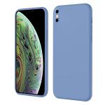 LIRAMARK Silicone Soft Back Cover Case for Apple iPhone X / Xs (Silicone Blue)
