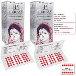 PERPAA Kumkum Red Round Bindi Book for Ladies Forehead Pack of 2-15 Flaps Each Box (Stick On) (04, Diameter 8mm)