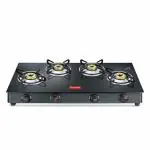 Prestige Magic Plus GTMP 04L LP Gas Stove(Black, With Powder Coated Body, Glass Top and 4 U Brass Burners)