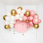 SpecialYou.in Dusty Pink Theme Balloon Decoration Items for Girls with White, Gold Chrome, Dusty Pink Balloons and Gold Star Bunting for Bday, Baby Shower, Theme Party Decor- Set of 54 Items
