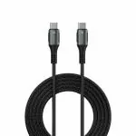 Portronics Konnect 240C 240W Futuristic Unbreakable Nylon Braided Type C to Type C Fast Charging Cable 2M Long,Supports Laptop and All Type C Smartphones and Devices (Black)