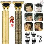 FARISHTAY Vintage T9 Trimmer for Men Hair Zero Gapped Clipper Professional Cordless Haircut Electric USB Charging Beard Hair Men Grooming Beard Liner, Gold