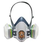 Venus Grey V-900 Half Face Mask Plus V-7900 Abek1 Multigas Reusable Filter Catriges, Patented Twist And Click Filter Lock Mechanism