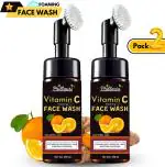 Phillauri Brightening Vitamin C Foaming With Built In Face Brush For Deep Cleansing Face Wash, 300 Ml For Men, Women (Pack Of 2)