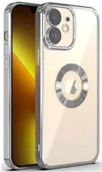 Trifty iPhone 11 New CD Chrome Back Cover with Ring Logo Cut Pattern Electroplating Logo View Cover Compatible with Apple iPhone 11 (Silver)