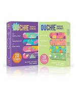 Aya Papaya Ouchie Purple And Lime Green Printed Adhesive Bandages 20 Strips (Pack Of 2)