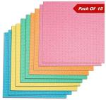 Whinsy Kitchen Cleaning Sponge Wipes with Super Absorbant Biodegradable Cellulose Material for Kitchen and Home Cleaning (Pack of 15)