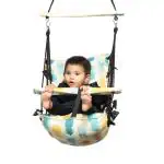 Wishing Clouds Swing for Baby, Oonjal for Kids for Indoor (Jazz Printed, Yellow & Blue)