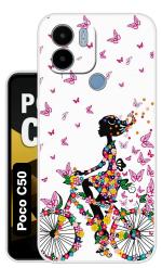 Snazzy Multicolor Silicon Shock Proof Back Cover for POCO C50