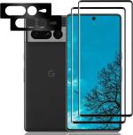 Fabekee Transparent Glass Screen Guard Protector With Camera Lens Protector For Google Pixel 7 Pro (Pack Of 4)