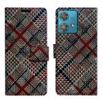 A D Enterprises Check Flip Cover for Moto Edge 40 Neo | Magnetic Case | Shock Absorbent | Flip Cover Moto Edge 40 Neo
