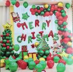 My Party Suppliers Xmas Decorations Kit - Christmas Tree Balloon, Snaownman Balloon, Santa Balloon, Merry Christmas Letter Balloon, Christmas Latex Balloon, Xmas Balloon