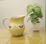 Caffeine Yellow Stoneware Water Jug, 1400 Ml