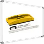 SHELFKING Non Magnetic 1.5x2 feet, Double Sided Writing Whiteboard & Chalkboard, Combo of 4 Item Whiteboards and Duster Combos (White, Green)