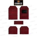 CARMATE Red And Black Polyester Anti-Skid Car Grass Floor Mats Datsun-Go-Plus (Pack of 5)