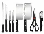 PXBQ Knife Set and Scissor, Piece Stainless Steel Kitchen Knife Knives Set with Knife Scissor, Knife Sets (8 Piece Include)